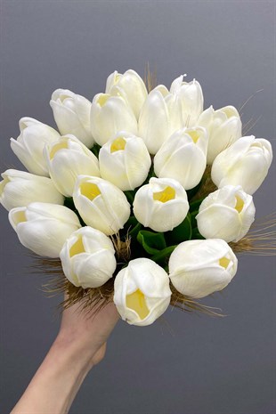 Spiked Wet Tulip Bridal Bouquet Wedding Hat and Bridal Gloves Set