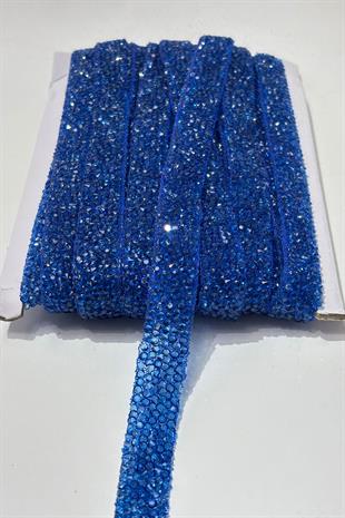 Bebe Mavi  Ütüyle Yapışan Şerit Taş Boncuk1,5 Cm 