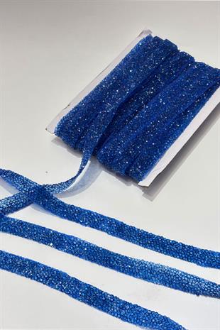 Bebe Mavi  Ütüyle Yapışan Şerit Taş Boncuk1,5 Cm 