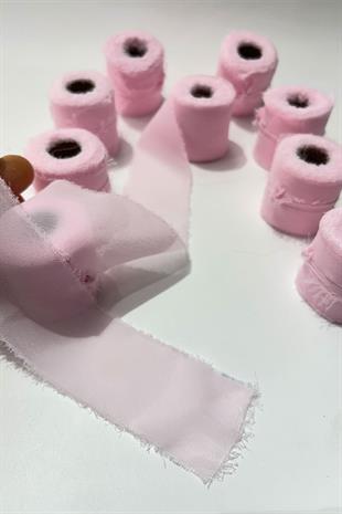 Bebe Pembe Yıtrmaç Şifon Kurdele 4 cm Eni 4,5 Mt 1 Top