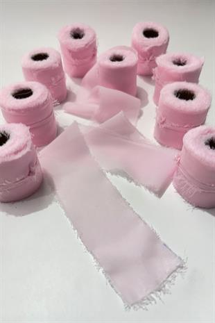 Bebe Pembe Yıtrmaç Şifon Kurdele 4 cm Eni 4,5 Mt 1 Top