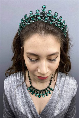 Beety Bridal Henna Crown Necklace Earring Set