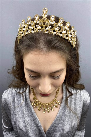 Beety Bridal Henna Crown Necklace Earring Set