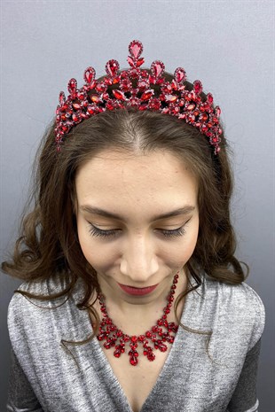 Beety Bridal Henna Crown Necklace Earring Set