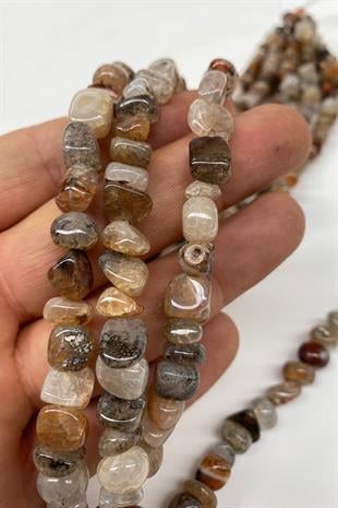 Bej Çakıl Taşı Kesim Akik Doğal Taş