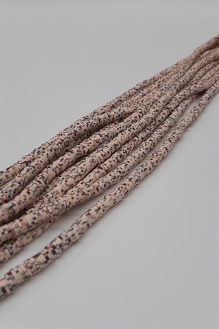 Beige Patterned Fimo Dough Beads 6Mm