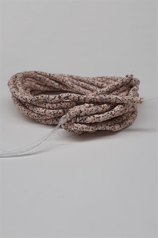 Beige Patterned Fimo Dough Beads 6Mm