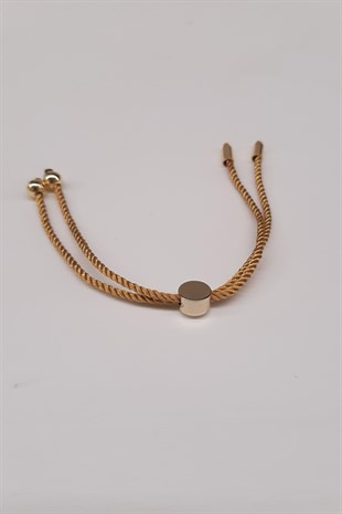 Bej Rengi Asansörlü Bileklik İpi