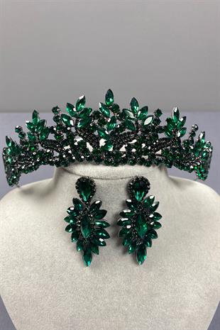 Belur Bridal Henna Crown and Drop Earring Set