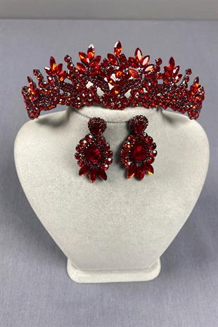 Belur Bridal Henna Crown and Drop Earring Set