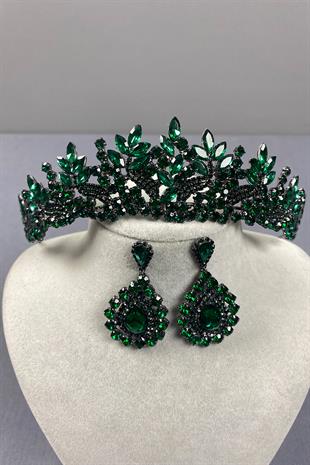 Belur Bridal Henna Crown and Drop Earring Set