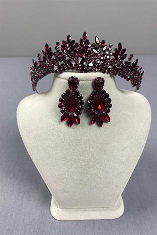 Belur Bridal Henna Crown and Drop Earring Set