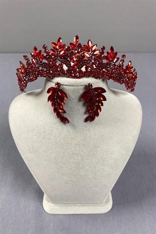 Belur Bridal Henna Crown and Drop Earring Set