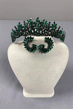 Belur Bridal Henna Crown and Drop Earring Set