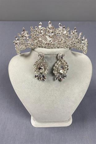 Belur Gelin Tacı Ve Damla Küpe Seti