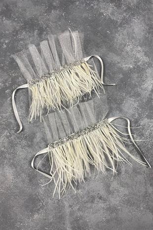 الجملة بيرين ريشة الزفاف ملحق المعصم مزدوج اليد