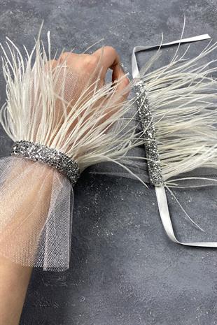 الجملة بيرين ريشة الزفاف ملحق المعصم مزدوج اليد