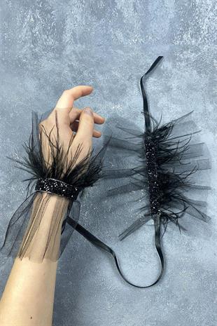 الجملة بيرين ريشة الزفاف ملحق المعصم مزدوج اليد