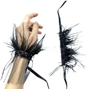 الجملة بيرين ريشة الزفاف ملحق المعصم مزدوج اليد