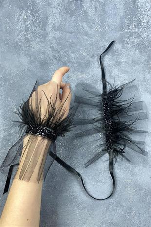 الجملة بيرين ريشة الزفاف ملحق المعصم مزدوج اليد