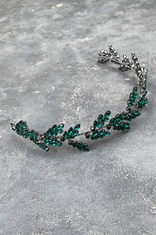 Beril Leaf Motif Bridal Henna Crown Hair Accessory