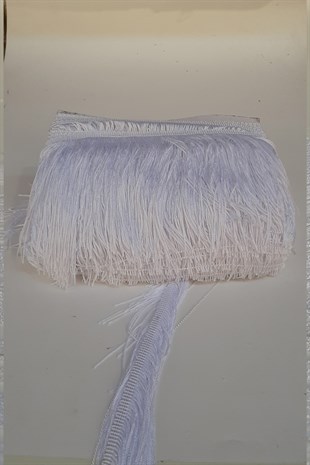 Beyaz 15 Cm Saçak Şerit Püskül