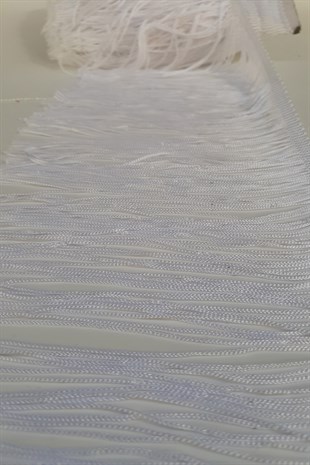 Beyaz 15 Cm Saçak Şerit Püskül