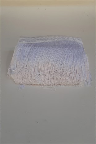 Beyaz 15 Cm Saçak Şerit Püskül