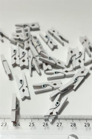 Beyaz Ahsap Dekoratif Mandal Aksesuar 25 Adet