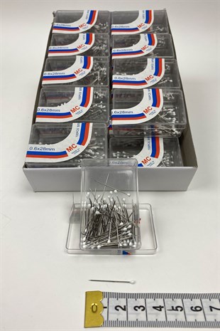 Beyaz Başlı Toplu İğne 100 lü 10 Kutu