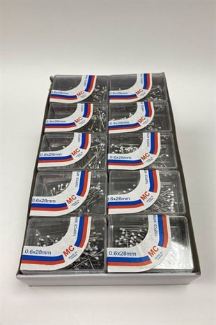 Beyaz Başlı Toplu İğne 100 lü 5 Kutu