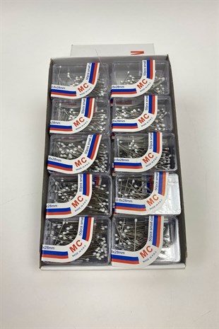 Beyaz Başlı Toplu İğne 50 li 1 Kutu