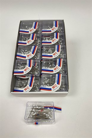 Beyaz Başlı Toplu İğne 50 li 20 Kutu