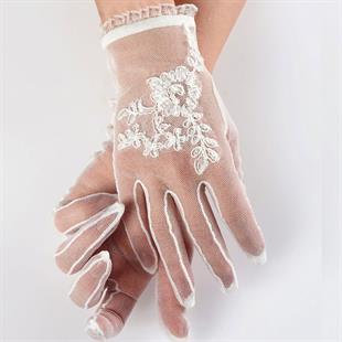الجملة قفازات الزفاف الأبيض مطرز