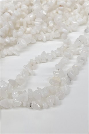 Beyaz Çakıl Taşı Boncuk