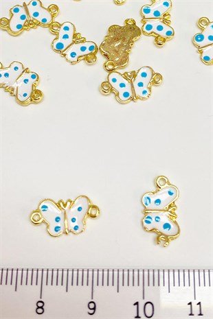 Beyaz Çift Taraflı Kelebek Model Bileklik Ucu 1 Adet