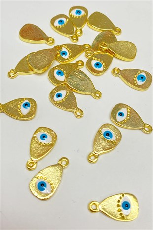 White Drop Eye Pattern Pendant 1 Piece