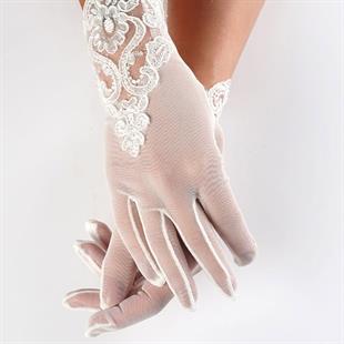 الجملة قفازات الزفاف عزر الدانتيل الأبيض