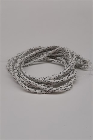 White Patterned Fimo Dough Beads 4mm