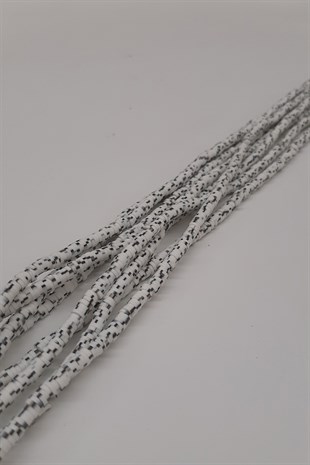White Patterned Fimo Dough Beads 4mm
