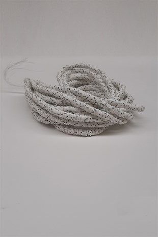 White Patterned Fimo Dough Beads 6Mm