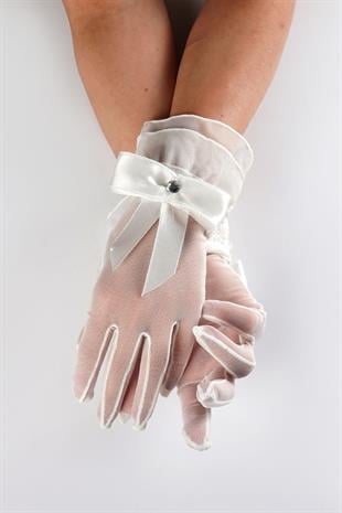 الجملة القوس الأبيض عادي وقفازات الزفاف الحجر