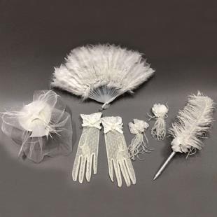 الجملة القفاز الأبيض Voilet قلم رصاص مروحة القرط مجموعة