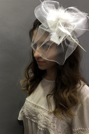 White Gloves Voile Pencil Fan Earring Set Face Veils