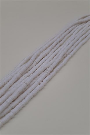 White Fimo Dough Beads 4mm