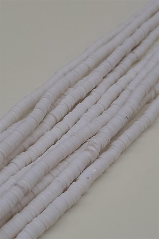 White Fimo Dough Beads 4mm