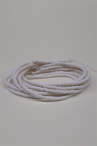 White Fimo Dough Beads 4mm