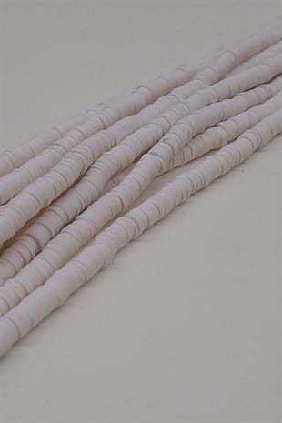 Beyaz Fimo Hamur Boncuk 6Mm