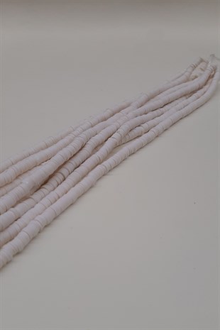 Beyaz Fimo Hamur Boncuk 6Mm