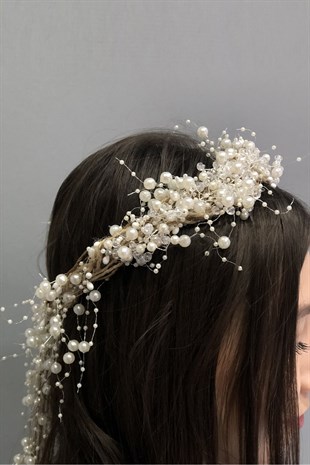 White Pearl Crystal and Straw Crown